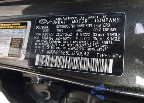 2025 Genesis Gv80 2.5T Prestige Awd из США, поврежденный, VIN KMUHCESB8SU250942